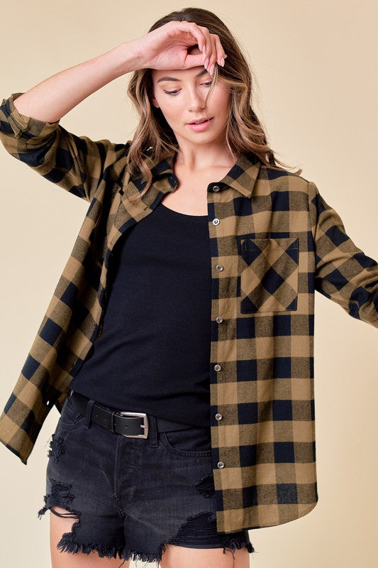 Roll up Plaid Shirt