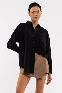 Collared Button up Long Sleeve Top