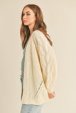 Open Front Cable Knit Cardigan