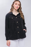 Corduroy Button Up Jacket With Sherpa Lining