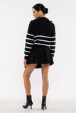 Stripe Half Zip Knit Sweater