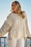 Plaid Printed Detail Back Oversized Sweater