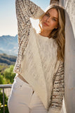 Plaid Printed Detail Back Oversized Sweater