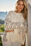 Plaid Printed Detail Back Oversized Sweater