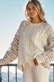 Plaid Printed Detail Back Oversized Sweater