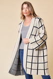 Long Grid Cardigan