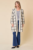 Long Grid Cardigan