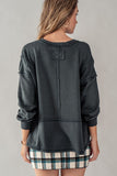 Exposed Seam Distressed Top