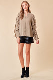 Round Collar Ruffle Detail Blouse