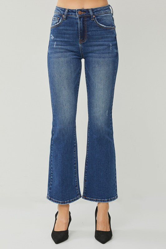High Rise Ankle Flare Jeans