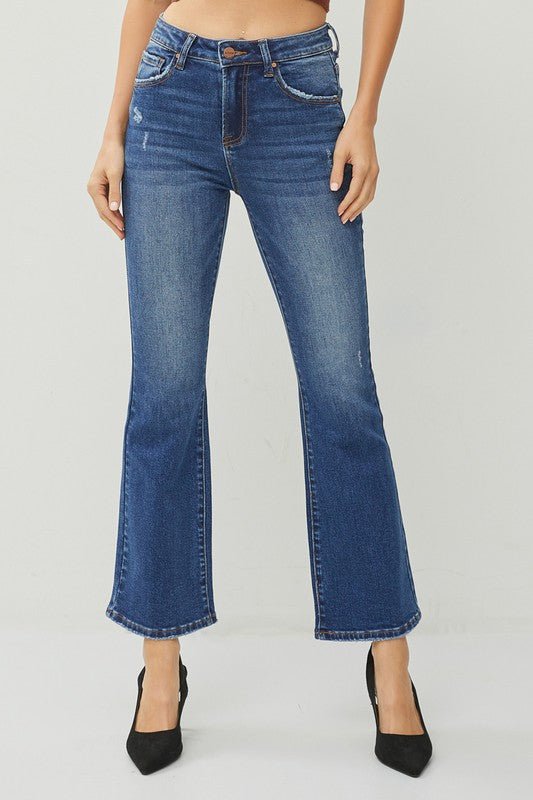 High Rise Ankle Flare Jeans