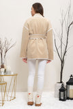 Contrast Hem Belted Cardigan