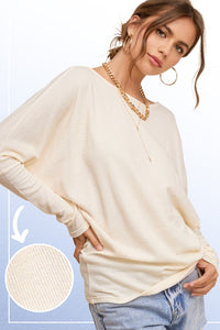 Two Tone Batwing Loose Fit Top