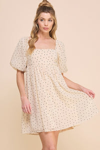 Printed Soft Organza Babydoll Dress