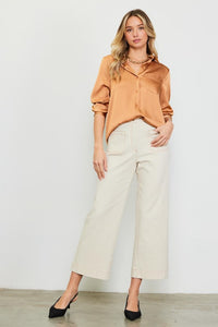 Cotton Twill Crop Pants