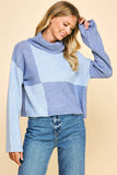 Colorblock Turtleneck Sweater