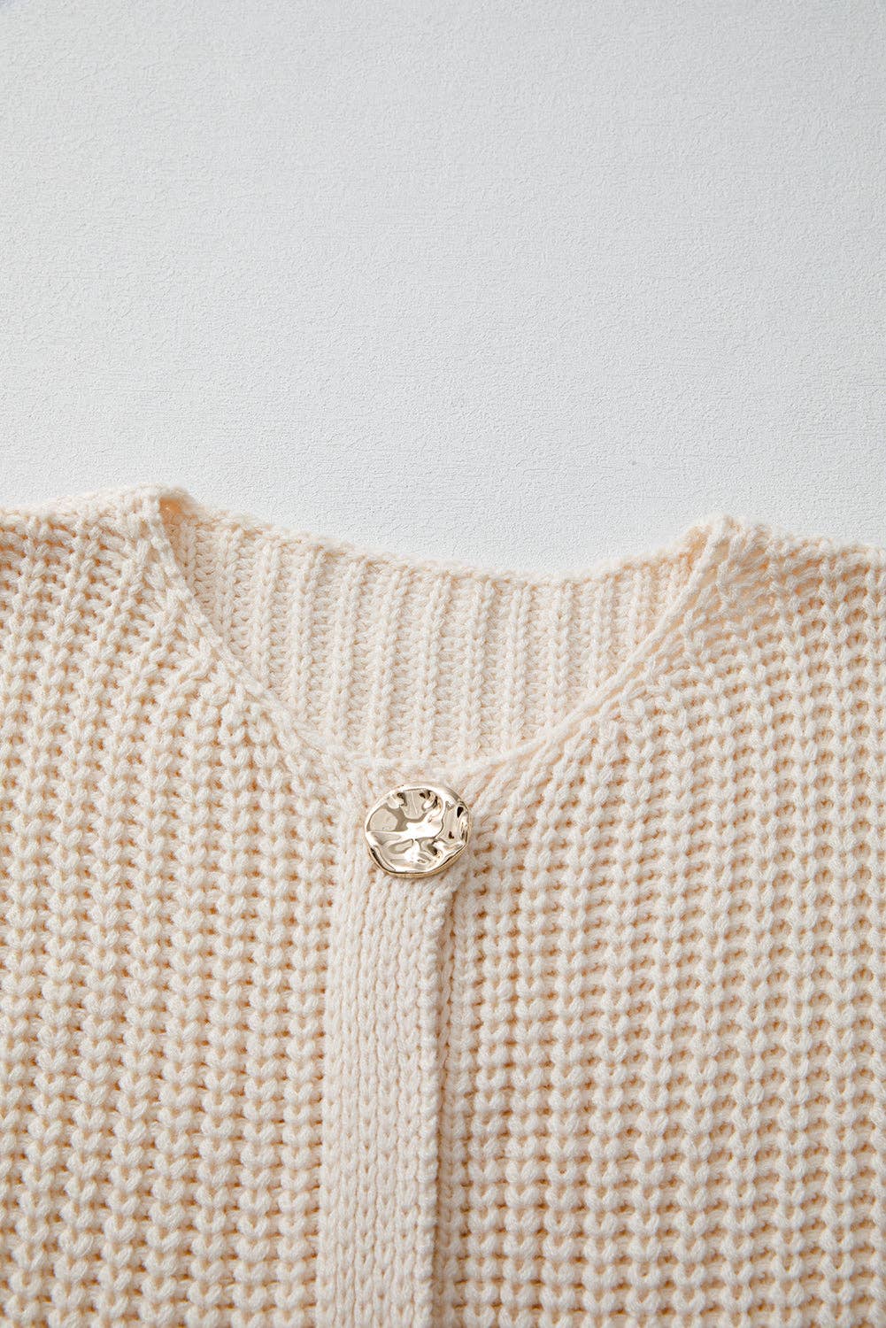 Solid Knit Side Pockets Buttoned Sweater Vest