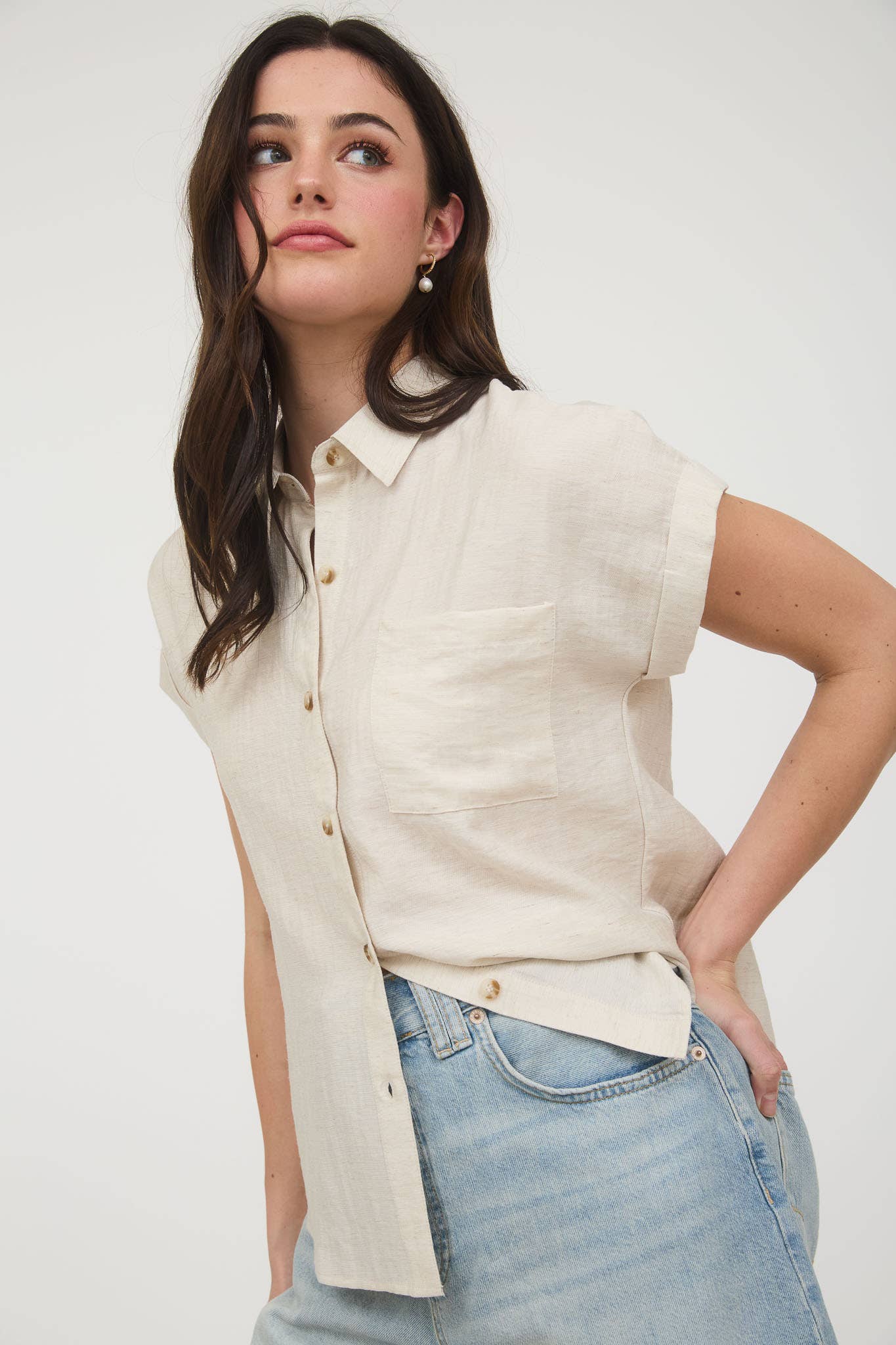Collared Cuff Sleeve - Beige