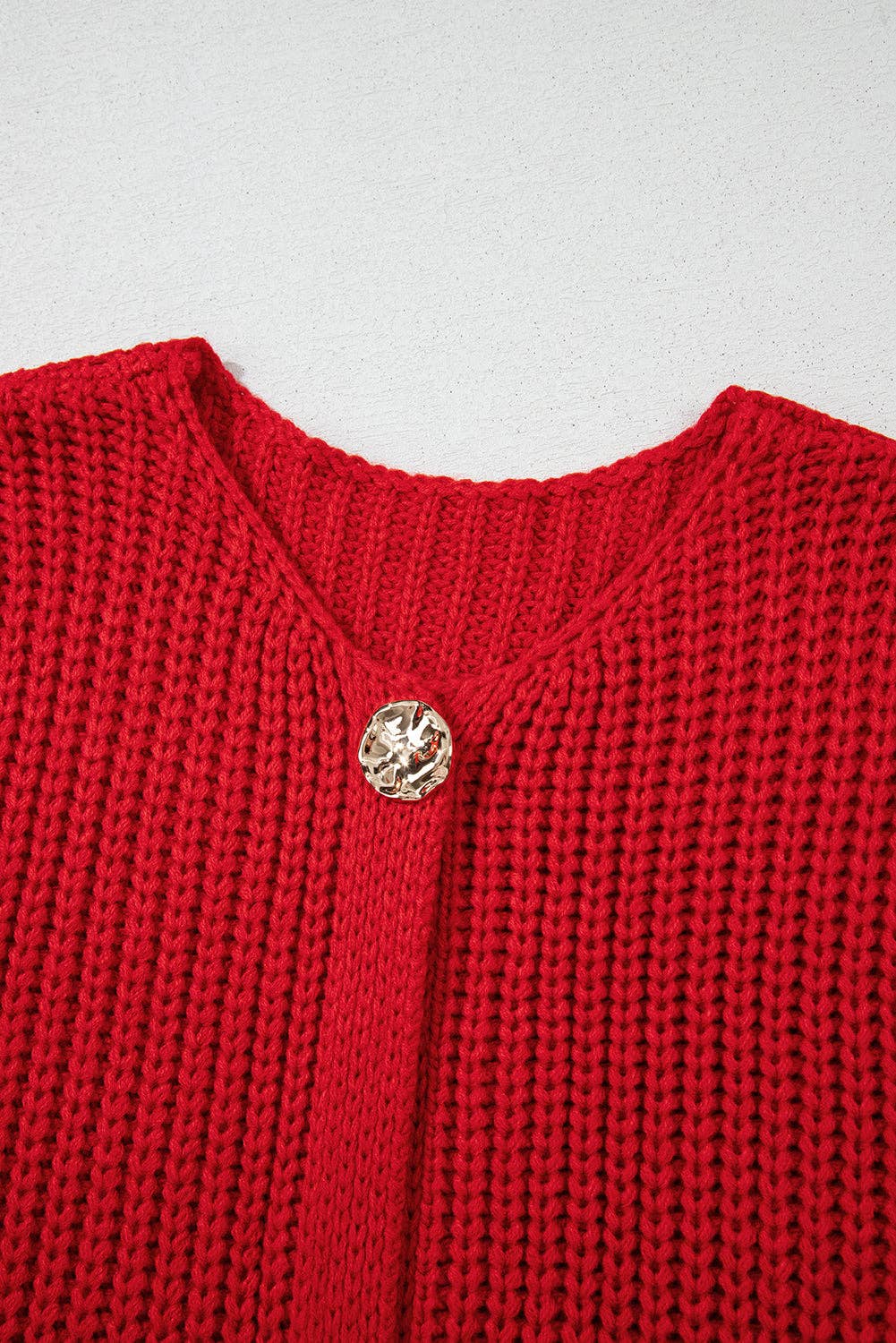 Solid Knit Side Pockets Buttoned Sweater Vest