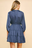 Tiered Satin Mini Dress