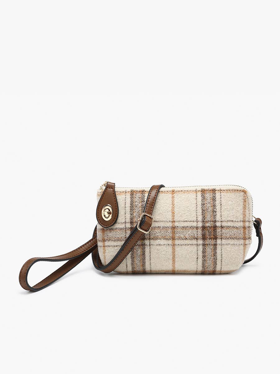 Kendall Plaid Crossbody/Wristlet w/ Twist Lock