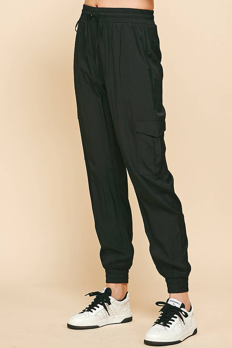 Woven Cargo Pants Black