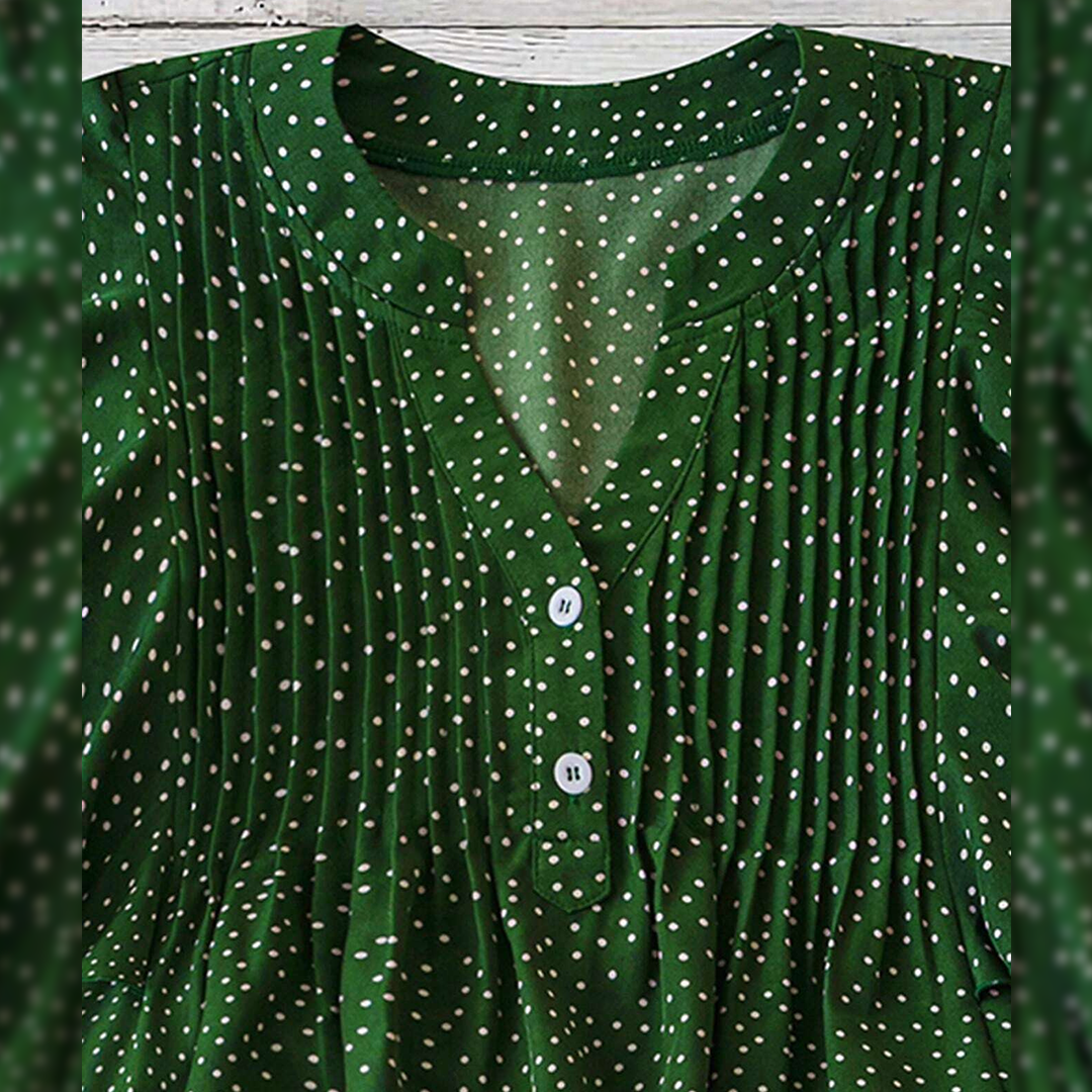 Sleeveless V-Neck Polka Dot Top