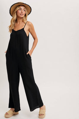 Sleeveless Scoop Back Ruffled Jumpsuit