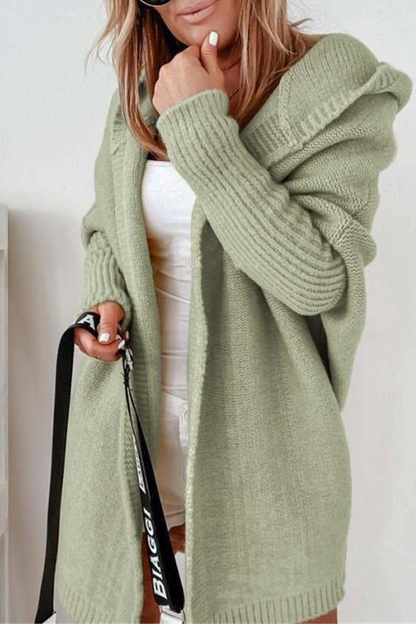 Exposed Seam Hooded Long Cardigan