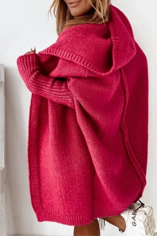 Exposed Seam Hooded Long Cardigan