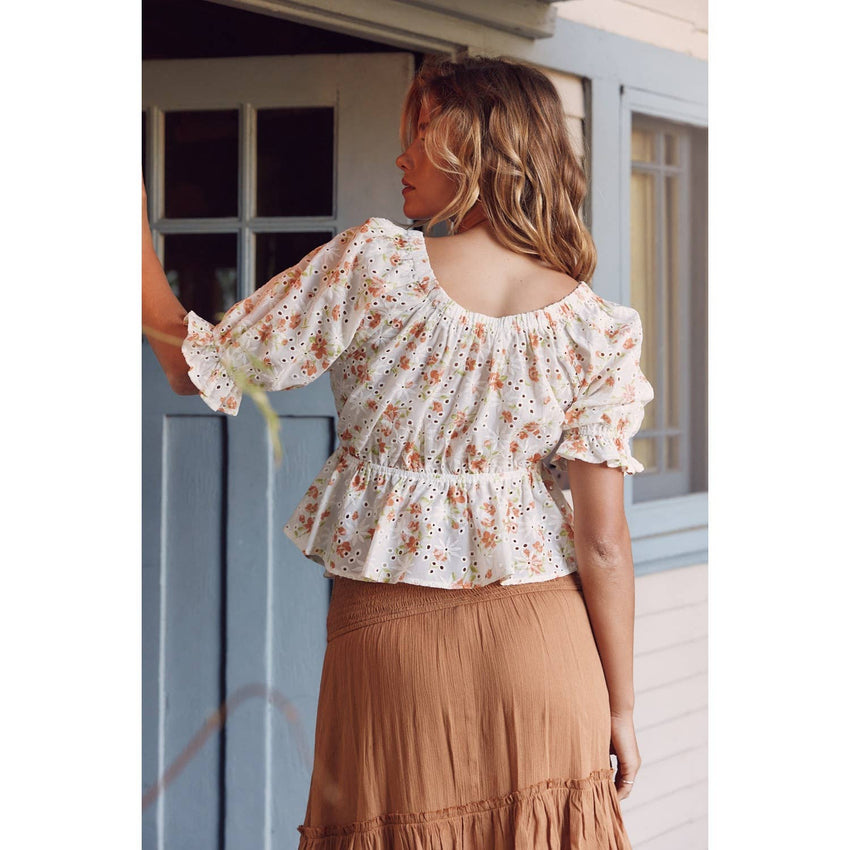 Floral Eyelet Blouse