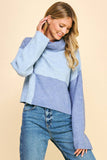 Colorblock Turtleneck Sweater