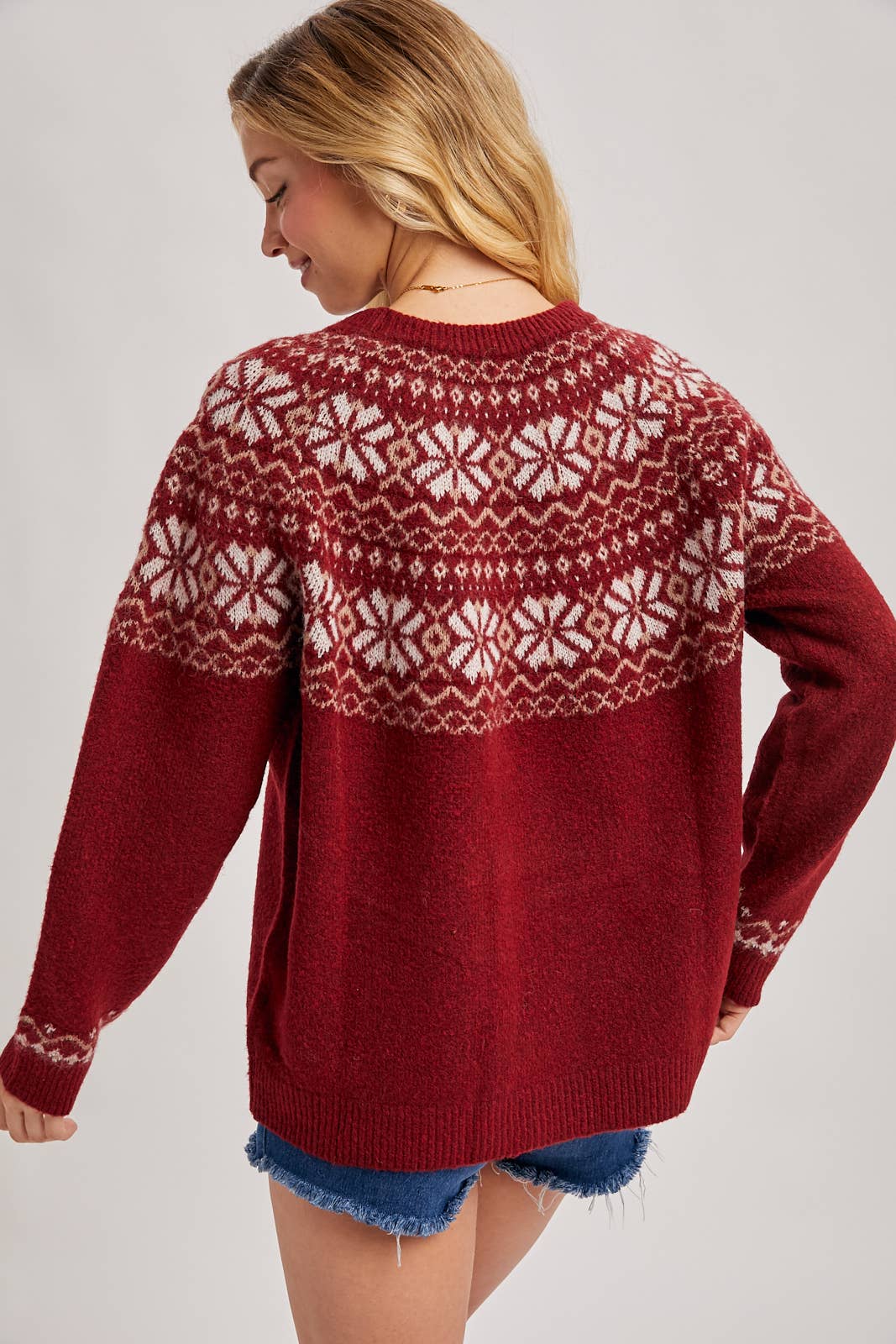 HOLIDAY FAIR ISLE KNIT SWEATER