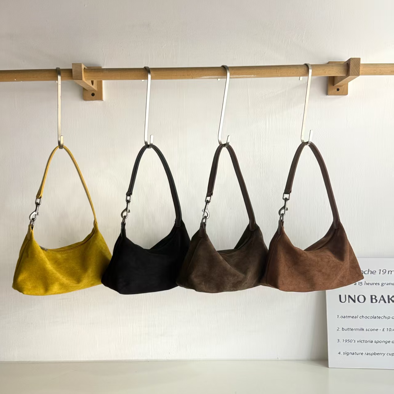 Suede-Like Microfiber Leather Shoulder/Crossbody Bag