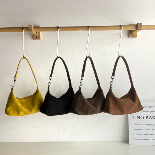 Suede-Like Microfiber Leather Shoulder/Crossbody Bag