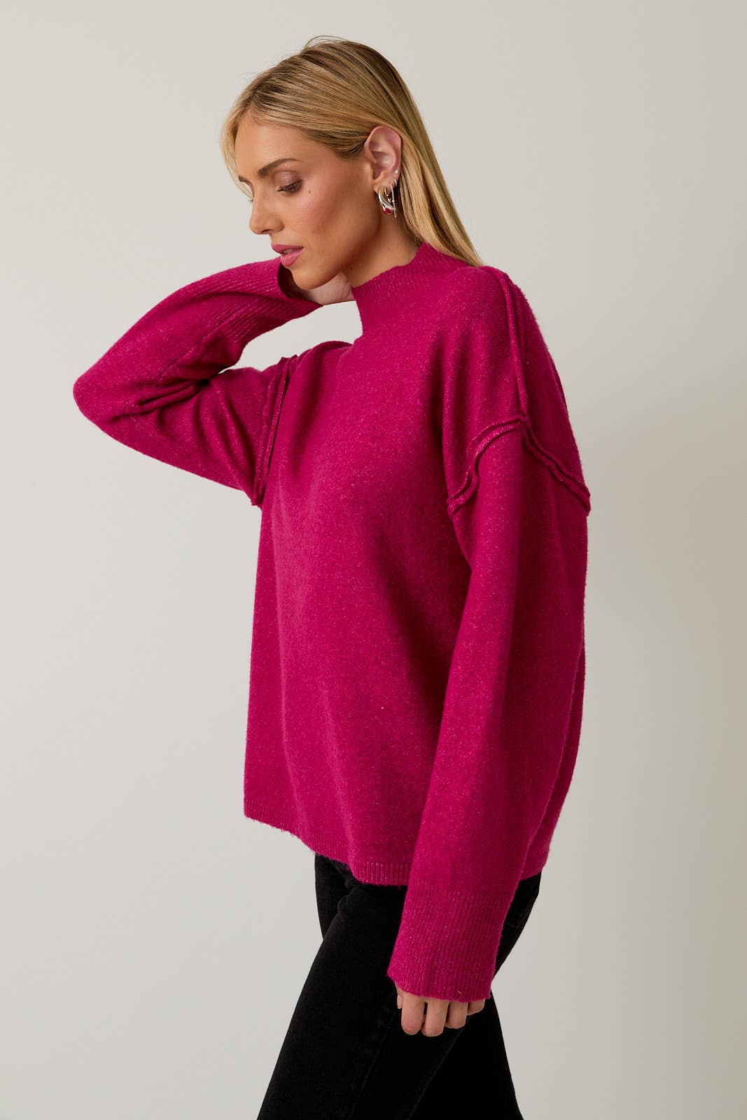 Mock Neck Long Sleeve Sweater