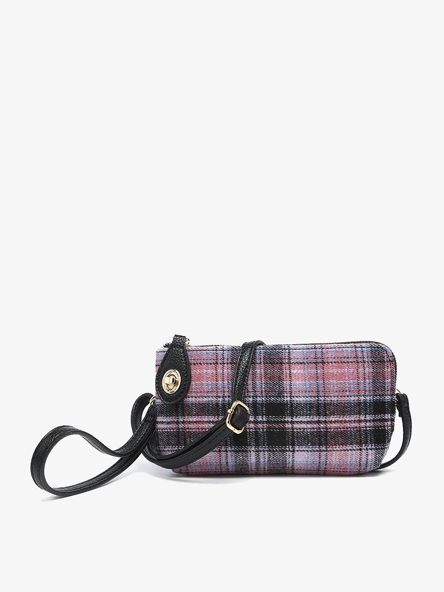 Kendall Plaid Crossbody/Wristlet w/ Twist Lock