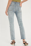 Frayed Raw Cut High Rise Jeans
