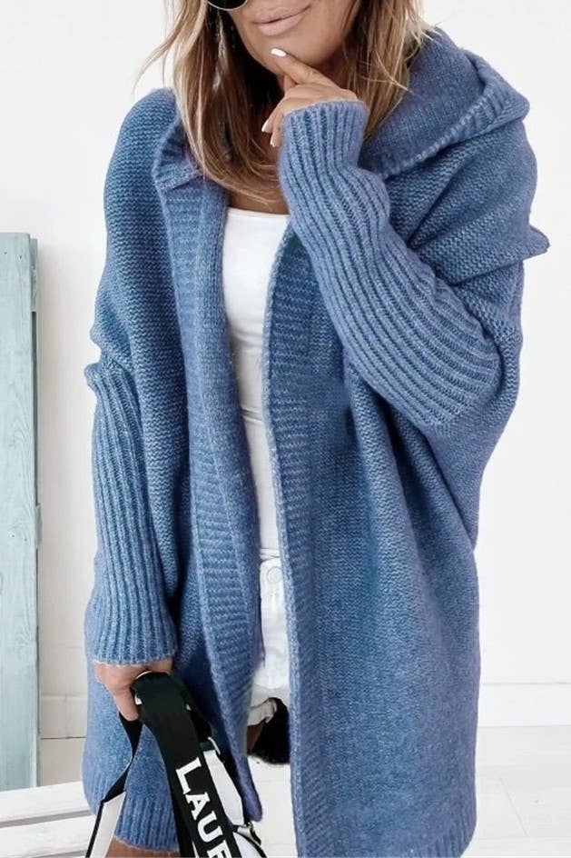 Exposed Seam Hooded Long Cardigan