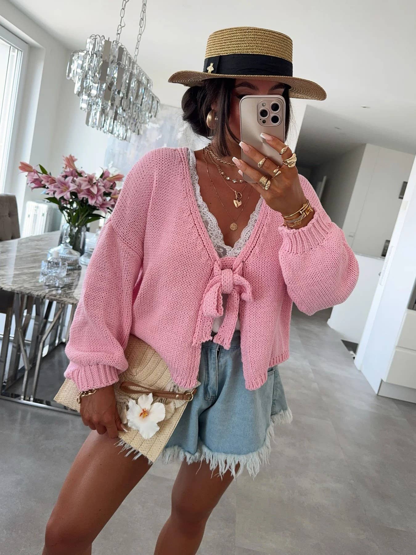 Tie Front Knit Cardigan