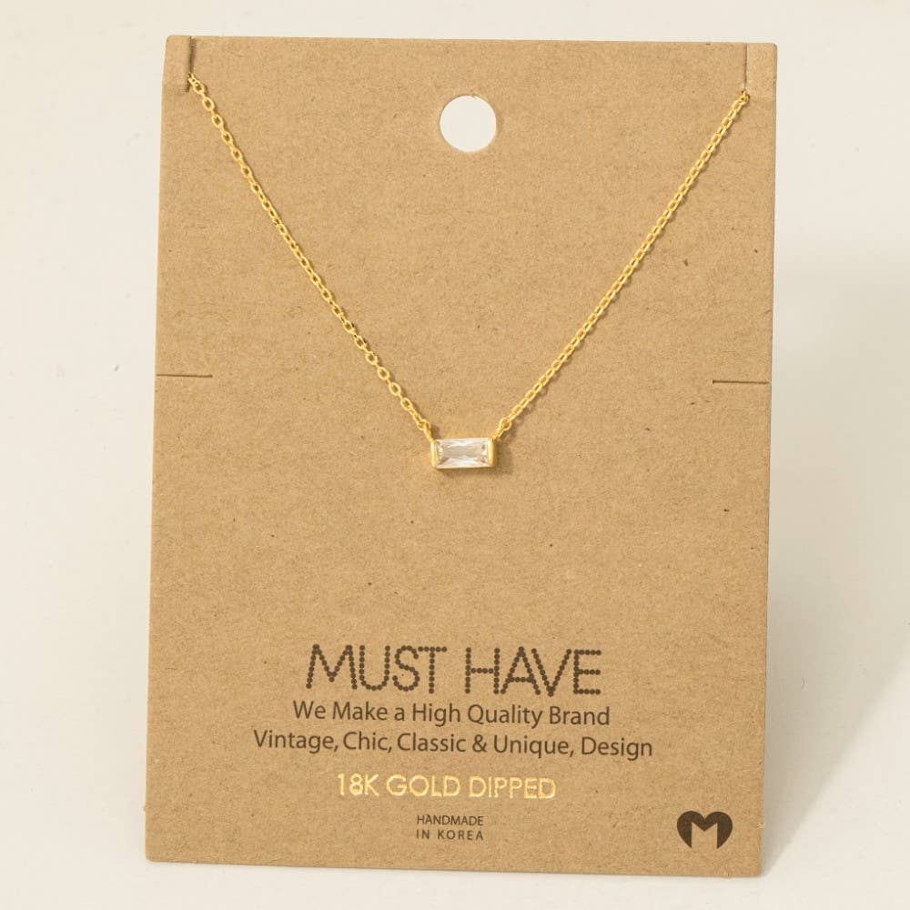 Mini Stud Rhinestone Pendant Necklace