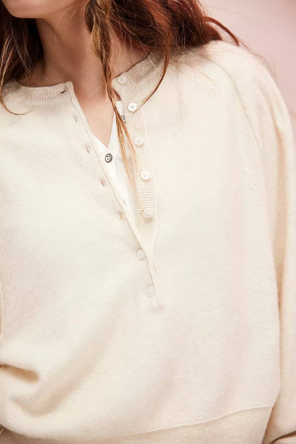 Soft Knit Henley Pullover Sweater