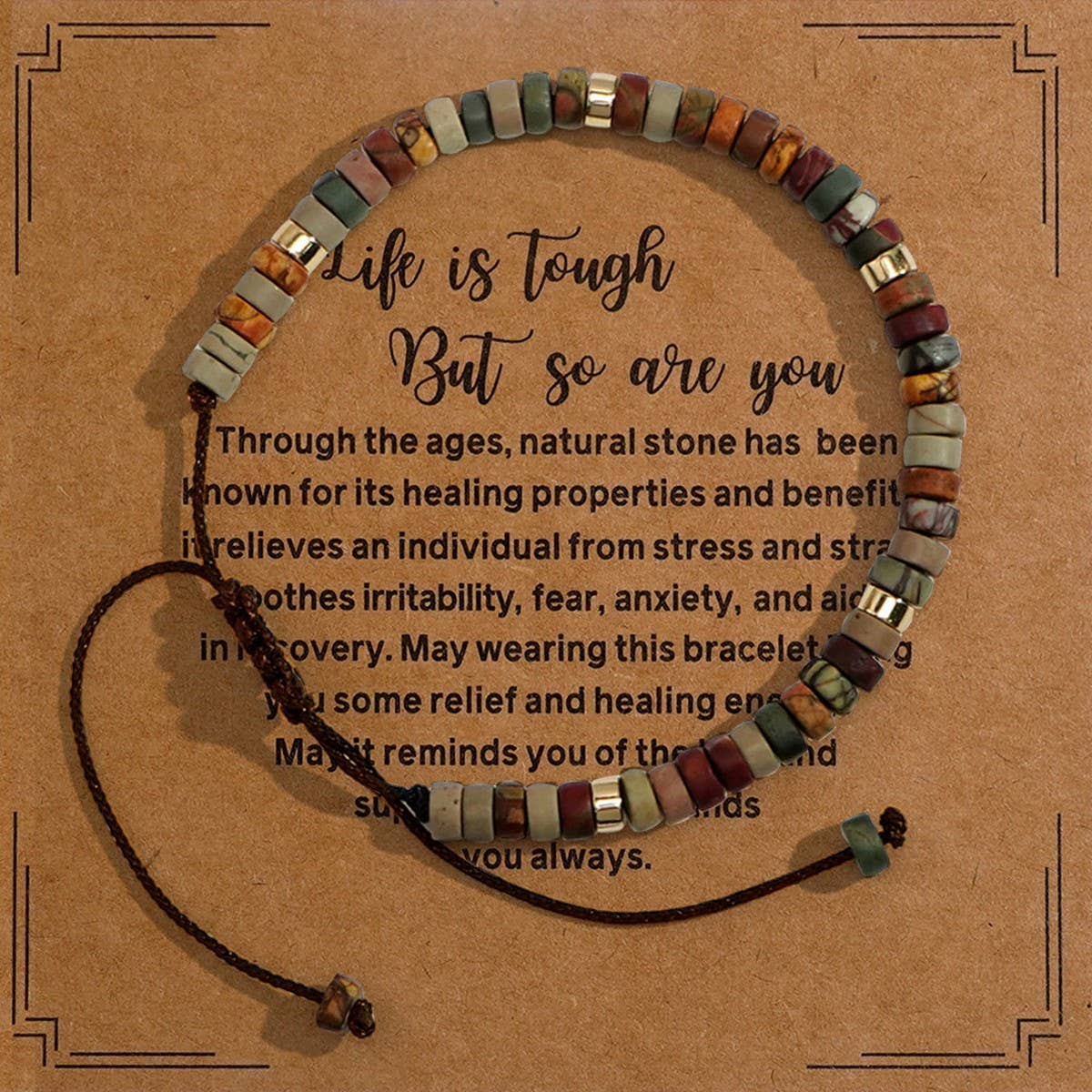 Handmade Woven Bracelet Natural Stone