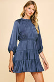 Tiered Satin Mini Dress