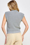 Mock Neck Power Should Top - Grey