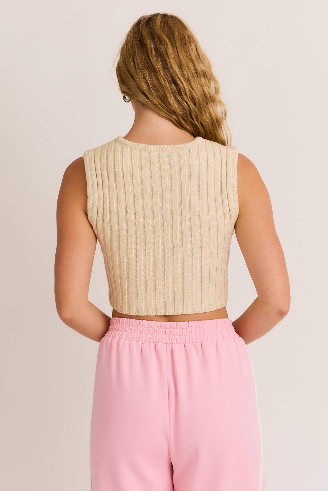 Scarf Hem Sleeveless Sweater Top