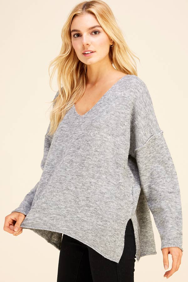 Soft V Neck Knit Sweater