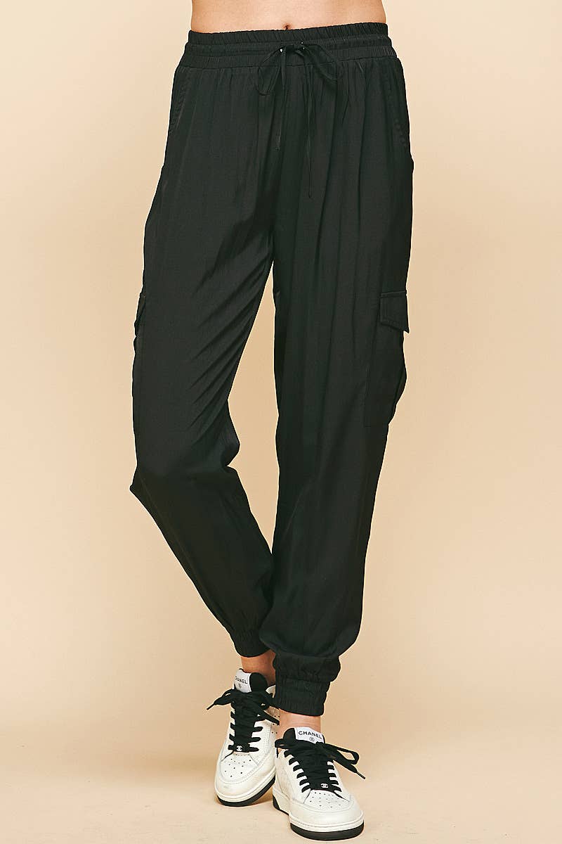 Woven Cargo Pants Black