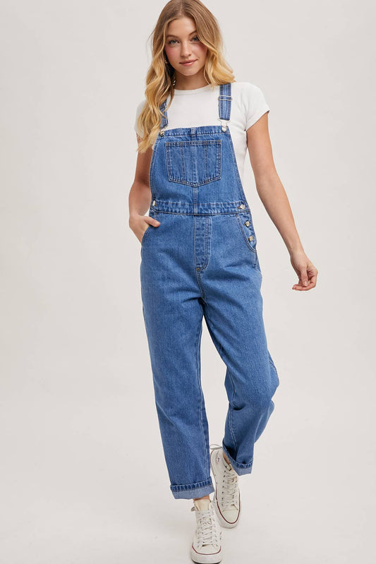 Denim Straightleg Overalls