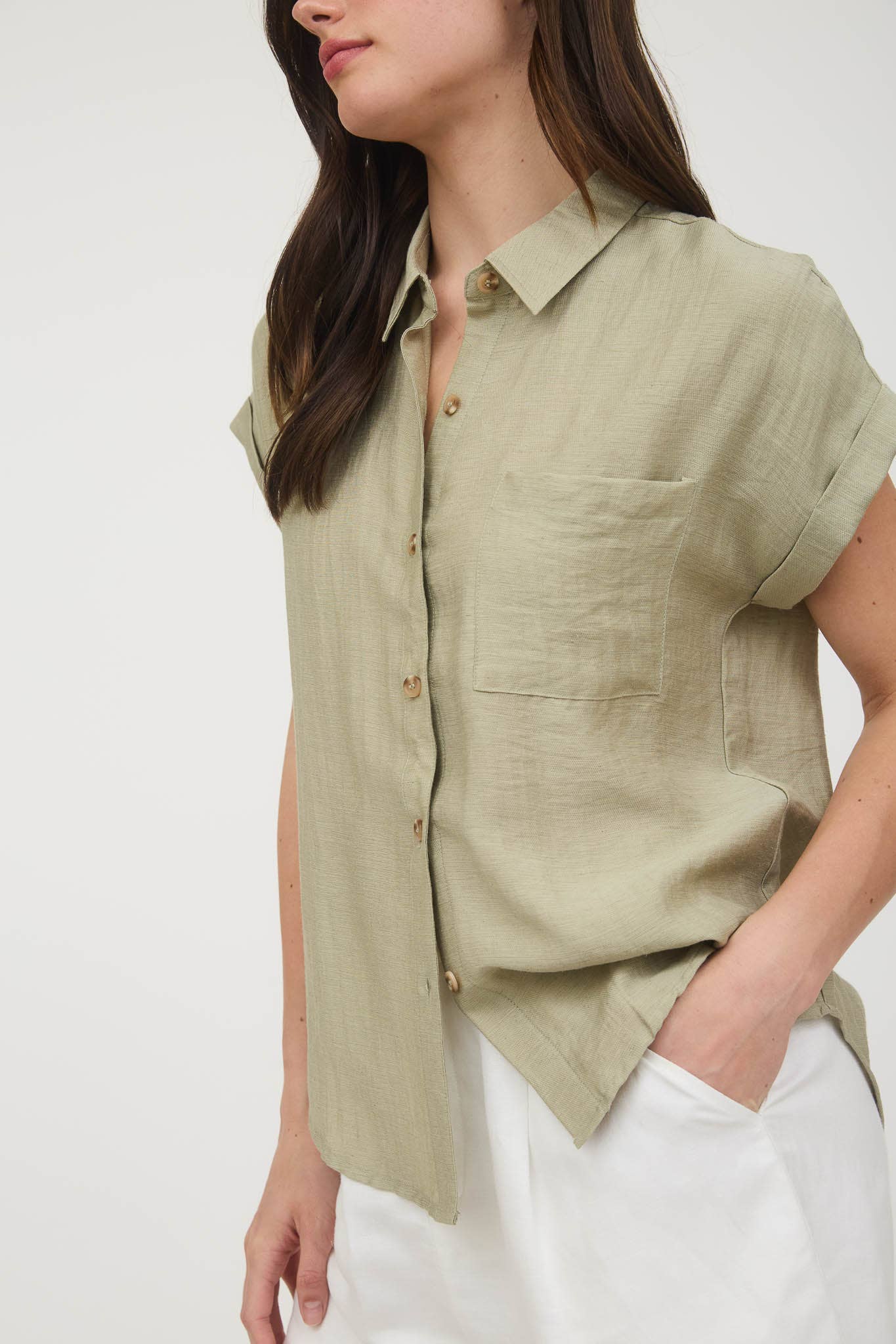 Collared Cuff Sleeve - Beige